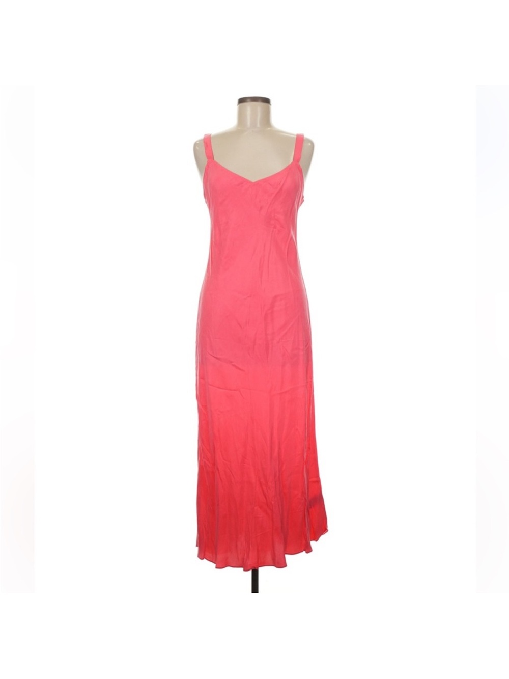 Gwyneth V-Neck Slip Dress in Cupro Blend 6 Coral 90s Inspired Wedding Guest NWT